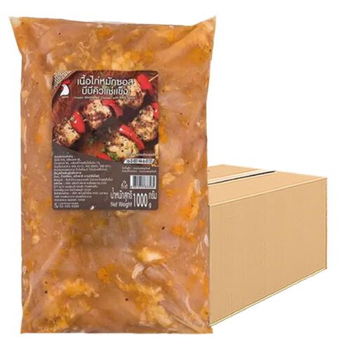 เนื้อไก่หมักรสบีบีคิวแช่แข็ง 1 ลัง (1 กก. x 12)