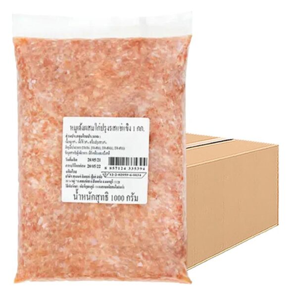 หมูเด้งผสมไก่ปรุงรสแช่แข็ง 1 ลัง (1 กก. x 10)