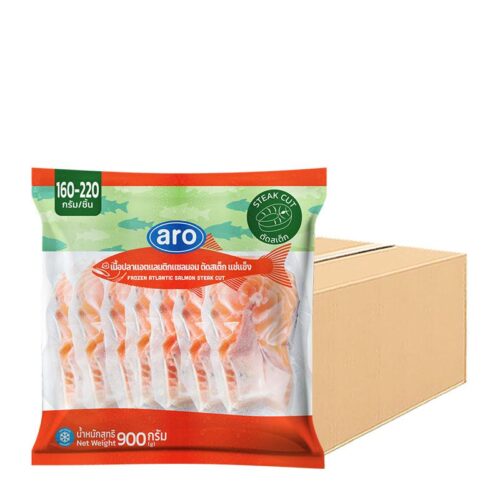 เอโร่ แซลมอนแอตแลนติกสเต็กแช่แข็ง 900 ก. (160-200 ก./ชิ้น) x 10
