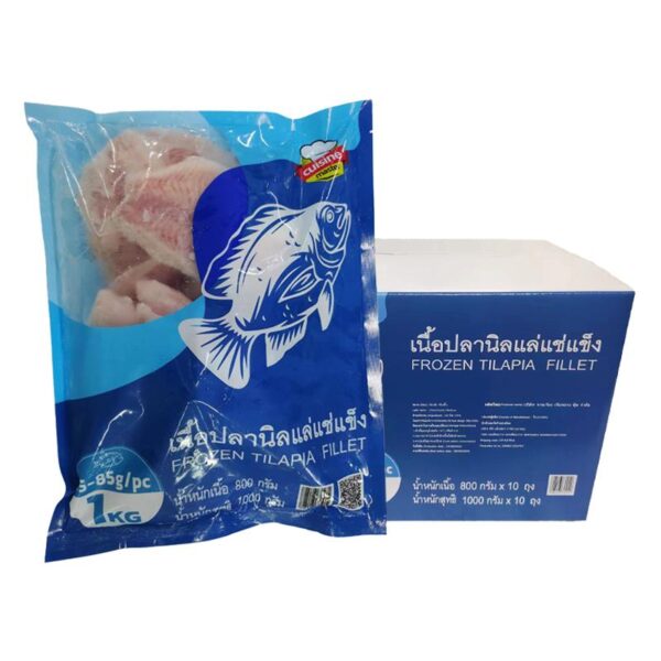 เนื้อปลานิลแล่แช่แข็ง 55-85 ก. 1 กก. x 10