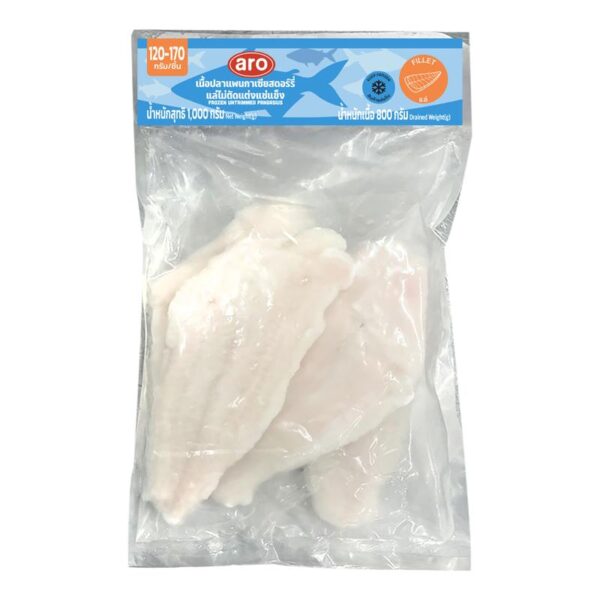 เอโร่ เนื้อปลาแพนกาเซียสแล่แช่แข็ง 120-170 ก./ชิ้น (UNTRIMMED) 1 กก.