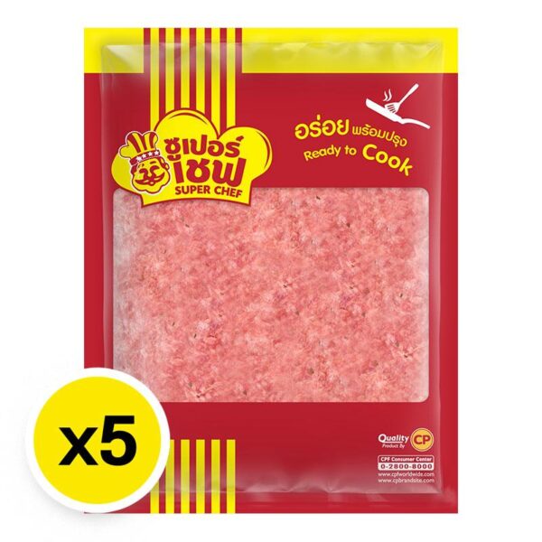 ซูเปอร์เชฟ หมูบดแช่แข็ง 200 ก. x 5