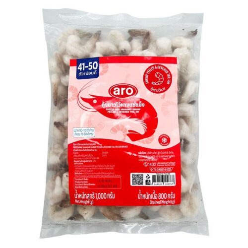 เอโร่ กุ้งขาวไว้หางแช่แข็ง (72-88 ตัว/กก.) 1 กก.