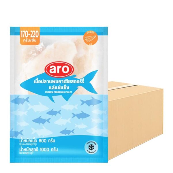เอโร่ เนื้อปลาแพนกาเซียสแล่แช่แข็ง (170-220 ก./ชิ้น) 1 กก. x 10