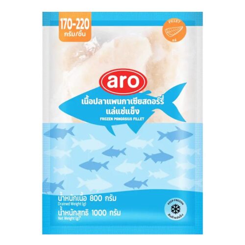 เอโร่ เนื้อปลาแพนกาเซียสแล่แช่แข็ง (170-220 ก./ชิ้น) 1 กก.