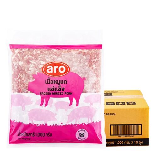 เอโร่ หมูบดผสมมัน 20% แช่แข็ง ยกลัง (1 กก. x 10)