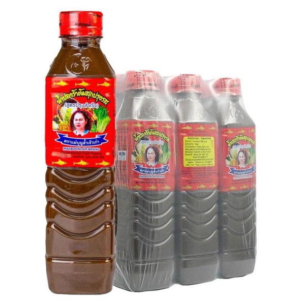แม่บุญล้ํา น้ําปลาร้าต้มสุกปรุงรส สูตรปรุงสําเร็จ 400 มล. x 6