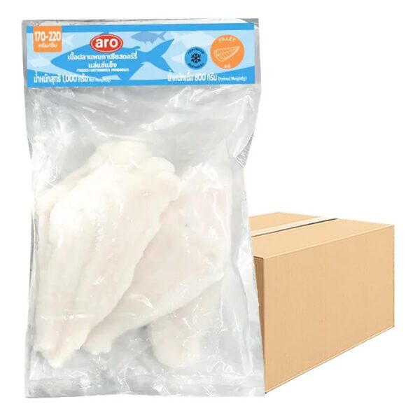 เอโร่ เนื้อปลาแพนกาเซียสแล่แช่แข็ง 170-220 ก./ชิ้น (UNTRIMMED) ยกลัง 1 กก. X 10 แพ็ค