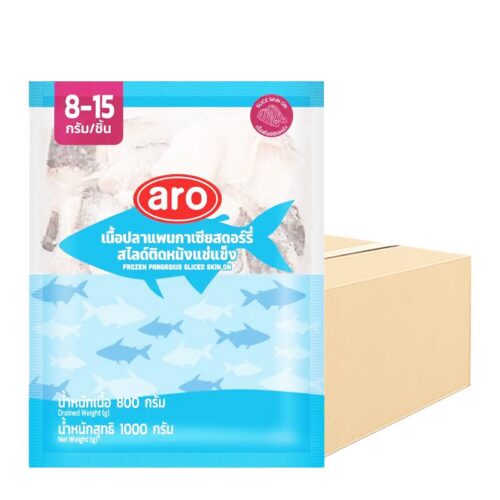 เอโร่ เนื้อปลาแพนกาเซียสดอร์รี่สไลซ์ติดหนังแช่แข็ง 1 กก. x 10