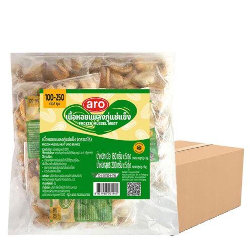 เอโร่ เนื้อหอยแมลงภู่แช่แข็ง เกรด B 1 ลัง (200 ก. 5 แพ็ค) X 10