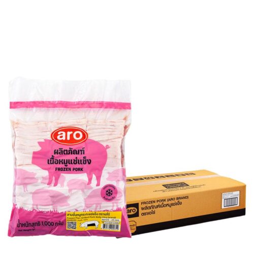 เอโร่ สามชั้นหมูกระทะแช่แข็ง 1 ลัง (1 กก. X 10)