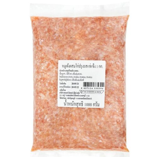 หมูเด้งผสมไก่ปรุงรสแช่แข็ง 1 กก.