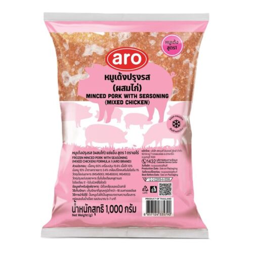 เอโร่ หมูเด้งปรุงรสแช่แข็งผสมไก่ 1 กก.