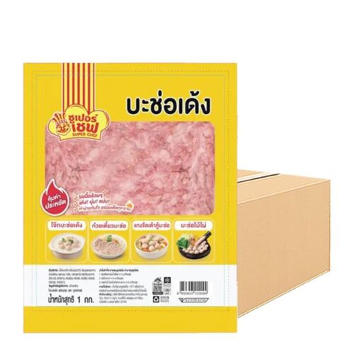 ซูเปอร์เชฟ ไก่บะช่อเด้งพร้อมปรุงแช่แข็ง 1 ลัง (1 กก. x 10)