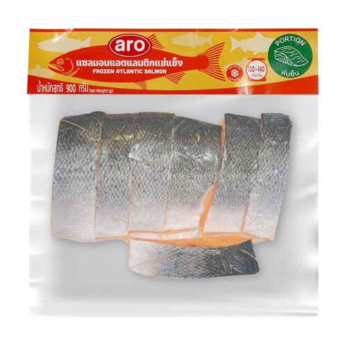 เอโร่ แซลมอนแอตแลนติกหั่นชิ้น แช่แข็ง (120-140 ก./ชิ้น) 900 ก.
