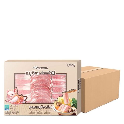 ซีพี ชุดหมูชีวาสไลซ์แช่แข็ง 1 ลัง (600 ก. X 8)